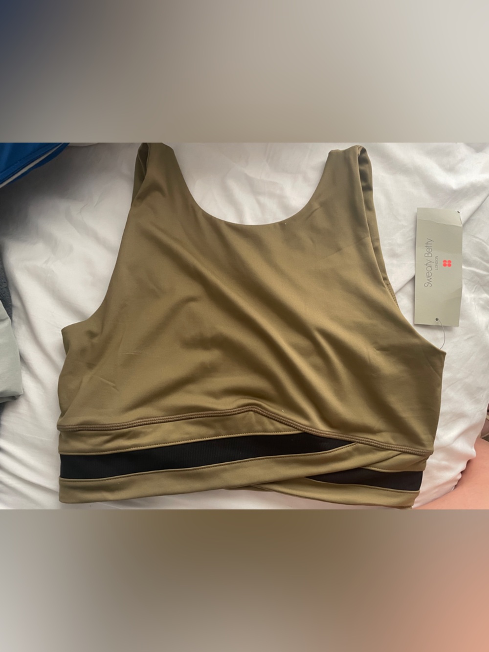 Sweaty Betty Olive Active Tank with Black Band